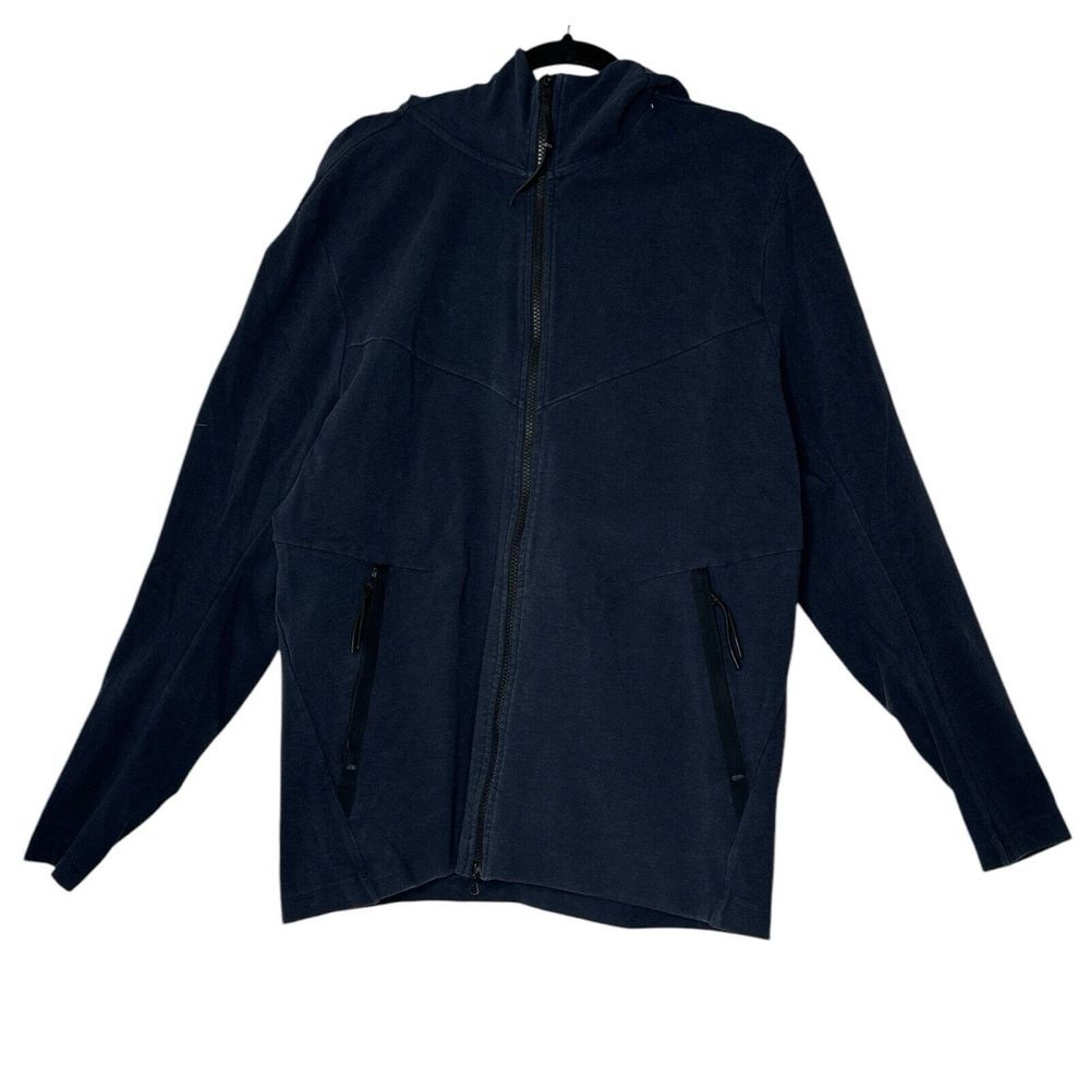 NIKE HOODIE Men's Large Navy Blue SPORTSWEAR TECH PACK Full Zip Athleisure
